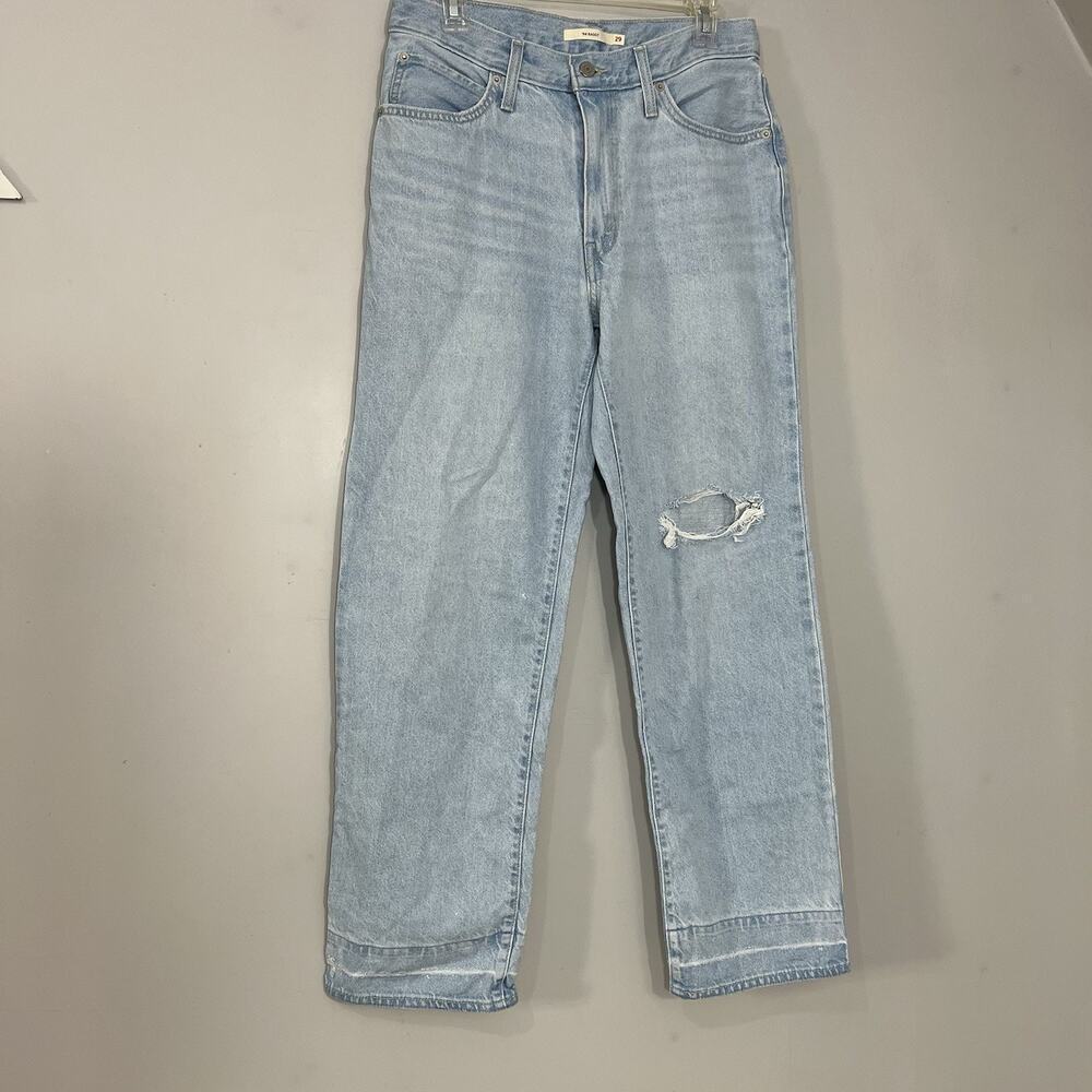 Levis Womens Y2K Style Mid Rise 94s Baggy Wide Leg Jeans Sz 29 Lightwash Skater - Picture 6 of 15